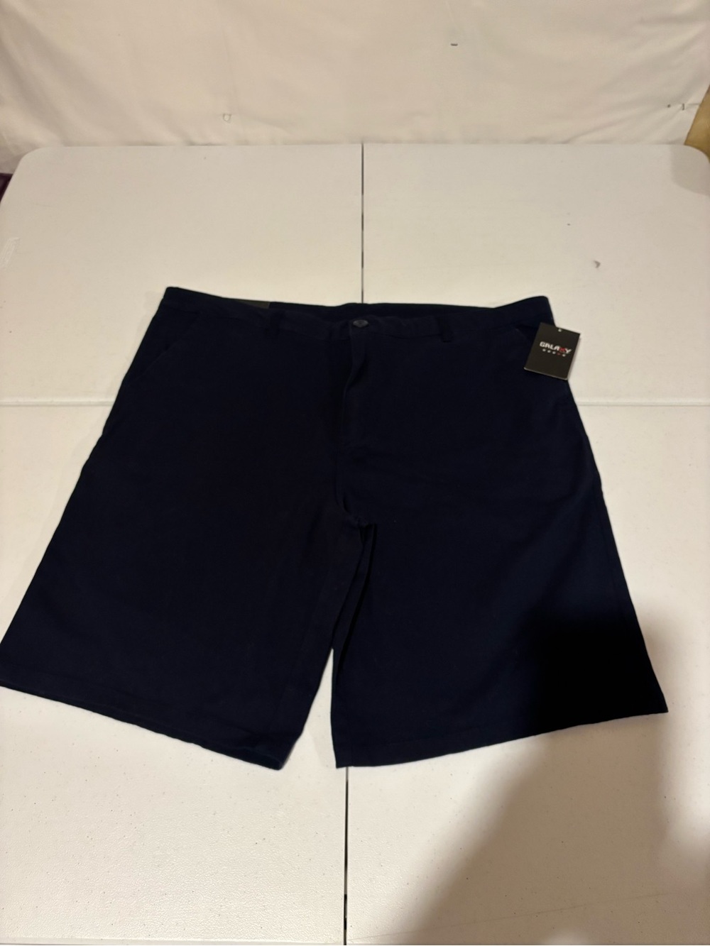 Galaxy Men’s Size 42 Navy Blue Flat Front Chino Golf Shorts 11” Inseam